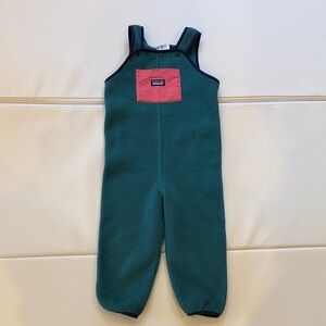 Patagonia Kids Green Fleece Overalls